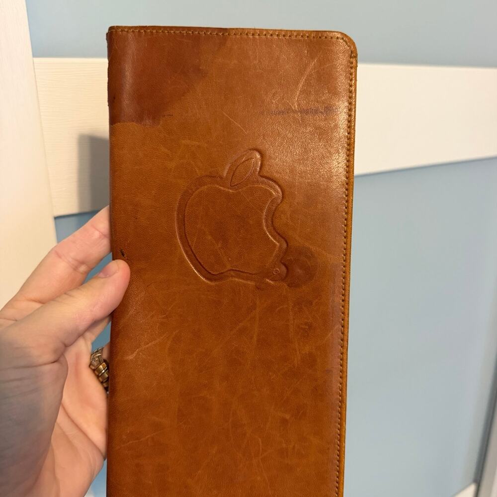 Rare Vintage Apple Collection Leather Checkbook Cover Lambskin Wallet